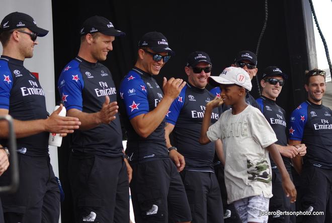 Day 2 – Emirates Team New Zealand participating in Endeavour Day - Louis Vuitton America's Cup ©  Jude Robertson http://juderobertsonphoto.wix.com/pix